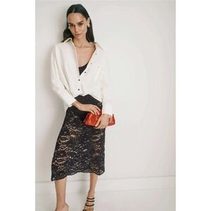 Love Stories Oversized Off-White Button Down Shirt Long Sleeve Large